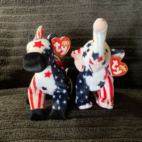 Ty Beanie Babies Lefty and Righty 2000 - Picture 1 of 5